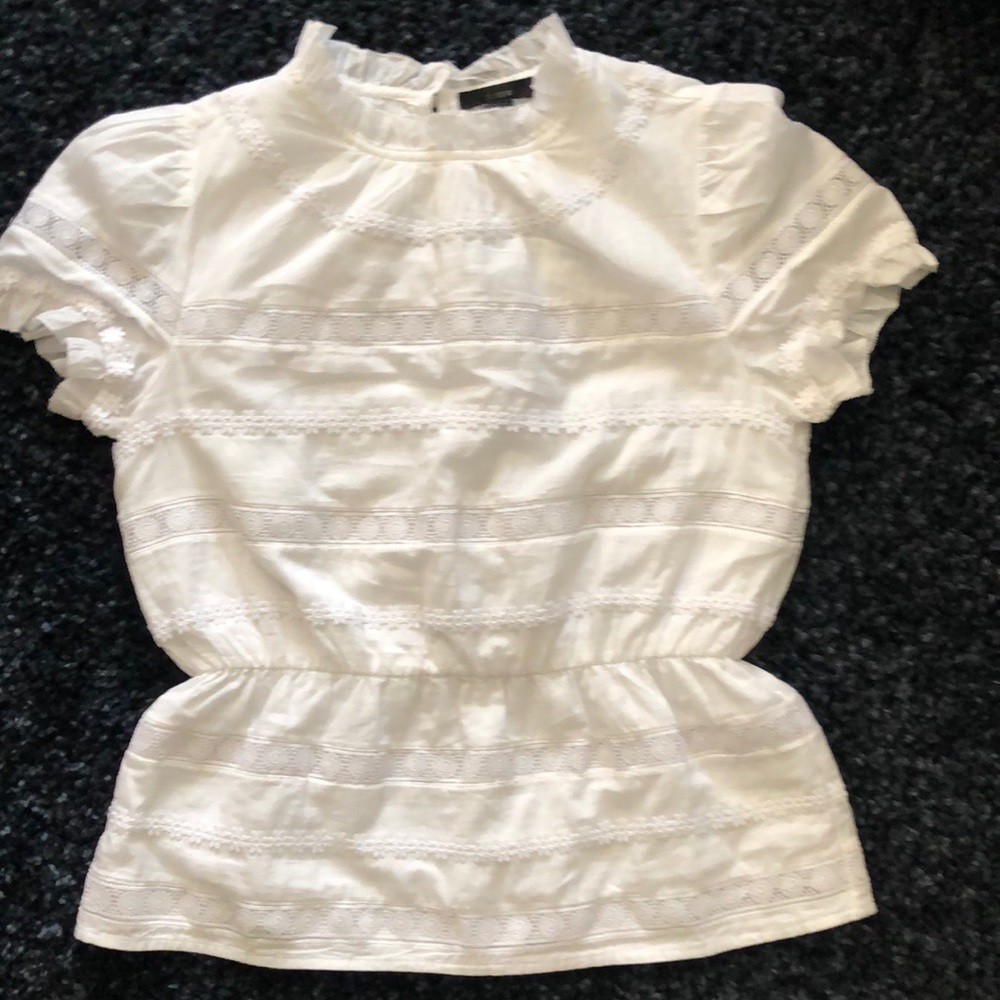 J-CREW DETAILED WHITE TOP